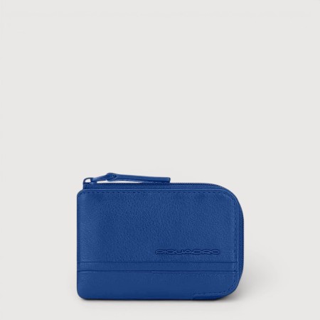 Portcard / mini portofel PIQUADRO din piele naturala, 4CC, buzunar connequ PU5892W117R/BLU
