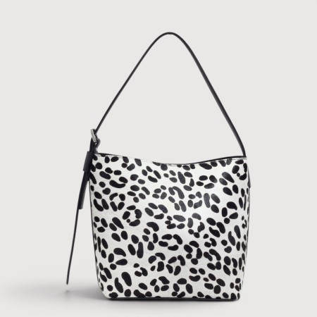 Shopper RIPANI din piele naturala si blanita ponei I402OZ