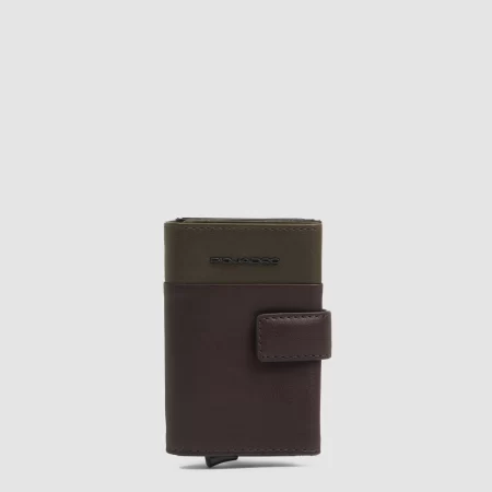 Portcard compact / mini portofel PIQUADRO cu sistem RFID, PP5649APR/VETM