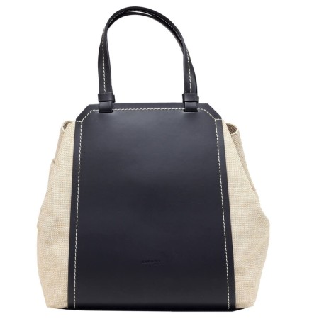 Geanta Ripani din piele naturala tesut, curea de umar, 4471HRD