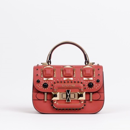 Poseta CROMIA din piele naturala, insertii din piele si strasuri, 1405789