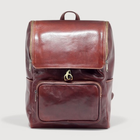 Rucsac din piele naturala vachetta, made in italy, 5568