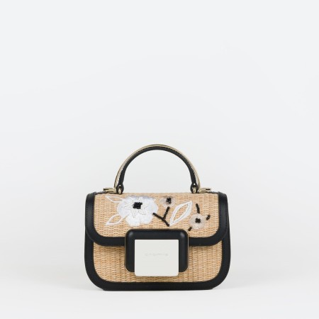 Geanta mini din piele si rafie CROMIA 1405928