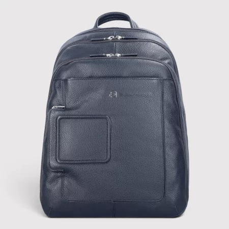 Rucsac port laptop 15,6’’ Piquadro din piele naturala, trei compartimente CA1813VI