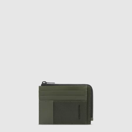Portcard PIQUADRO di piele naturala, buzunar cu fermoar, PP4822W145/VE