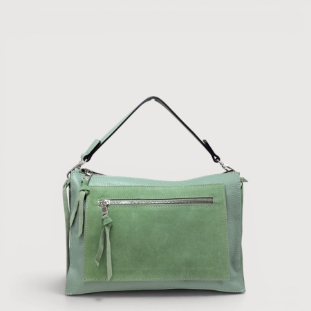 Geanta de dama RIPANI din piele naturala verde menta E531ON