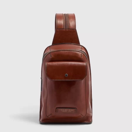 Rucsac barbatesc THE BRIDGE din piele naturala, sling, 05481601