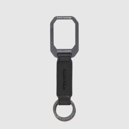 Breloc din piele cu carabină și două inele PC6177W149/N